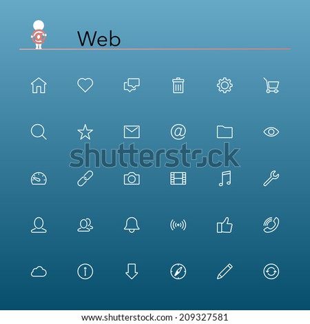 Web and internet line Icons set. Vector illustration.