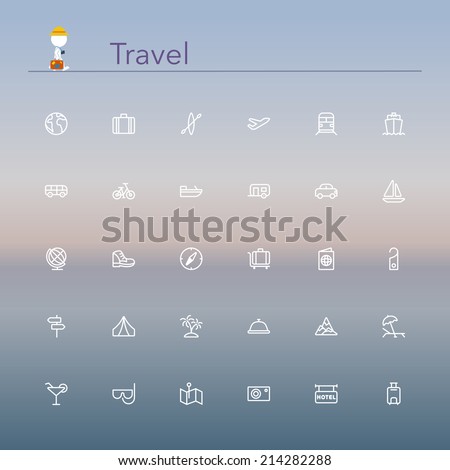 Travel and tourism line Icons set. Vector illustration.