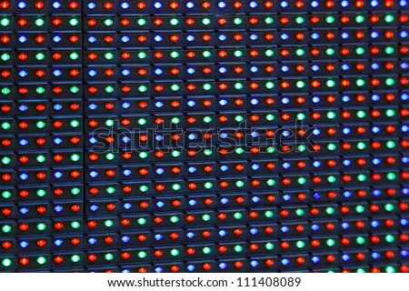 Close up shot of commercial RGB LED display