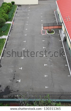 Empty car park as viewed from above
