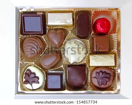 Gift box of assorted chocolates with various fillings