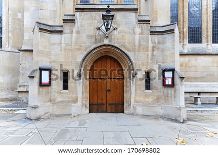 Entrance in Knights Templar Church in London City