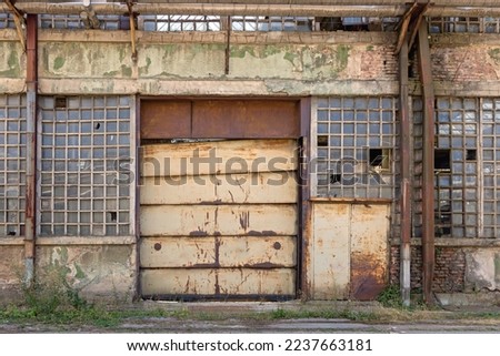 Similar – Foto Bild Alte Fabrikwand mit graphisch wirkenden Elementen