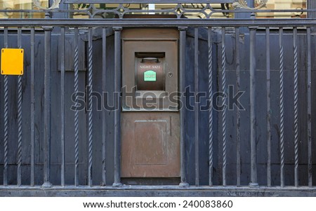 Night safe deposit box at old style bank