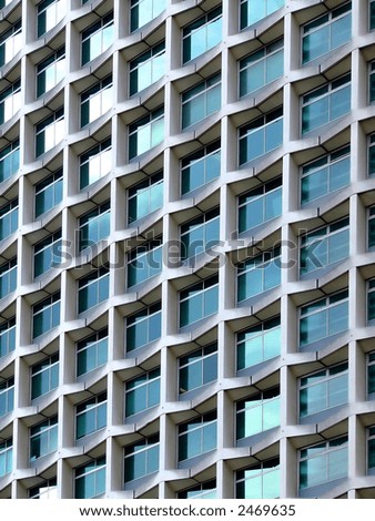 Modern architecture building detail with square windows