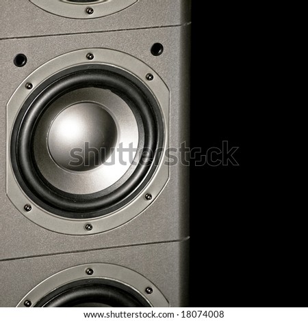 Close up shot of powerful and loud speakers