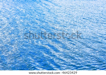 Blue and clean lake water surface background
