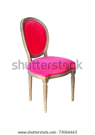 Retro pink chair isolated with clipping path included