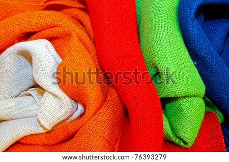 Wrinkled sack cloth in vivid colors assortment