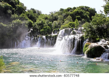 Big waterfalls at Krka National park Croatia