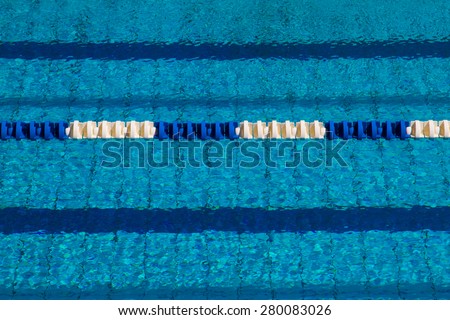 Track in the swimming pool with clean and clear water