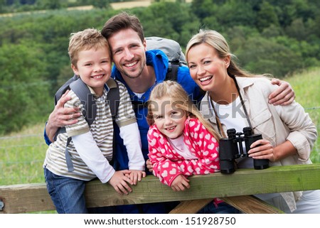 Family On Walk In Countryside