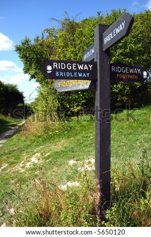 Footpath sign on the Buckinghamshire Chilterns Ridgeway
