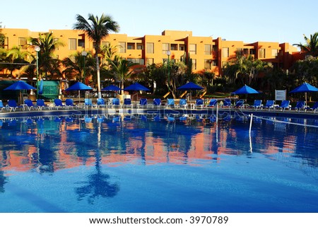 view of the ool of a hotel at Los Cabos, Baja California, Mexico, Latin America