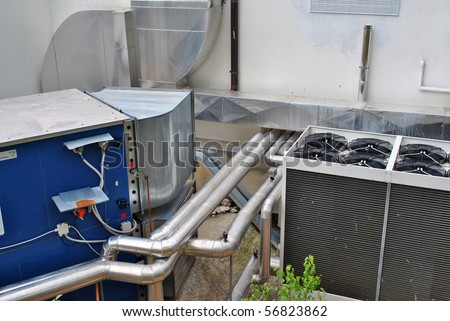 plumbing heating and cooling pipes for building modern air intake