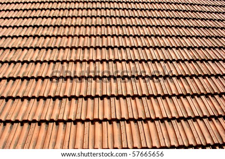 red tile roofs for the protection of buildings constructed with terracotta tiles and stuck together