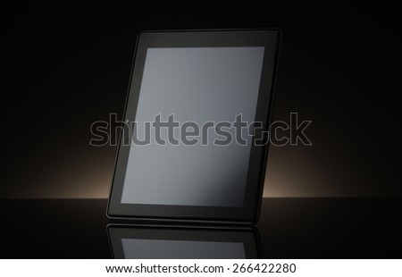 Tablet computer  on  black background