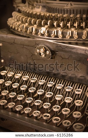 a dusty old typewriter, grunge communications tool