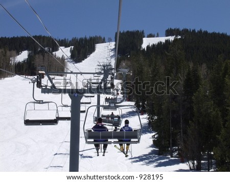 The ski lift up the mountain