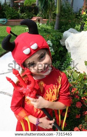 Girl in devil costume