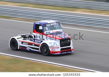 ISTANBUL - MAY 13: David Vrsecky of Freightliner Buggyra Int. Racing System team during super pole of 2012 FIA European Truck Racing Championship, Istanbul Park on May 13, 2012 in Istanbul, Turkey.