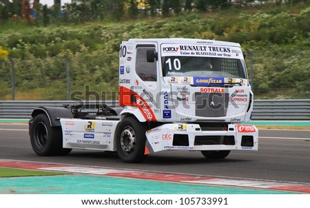 ISTANBUL - MAY 13: Anthony Janiec of Team 14 during 3rd race of 2012 FIA European Truck Racing Championship, Istanbul Park on May 13, 2012 in Istanbul, Turkey.