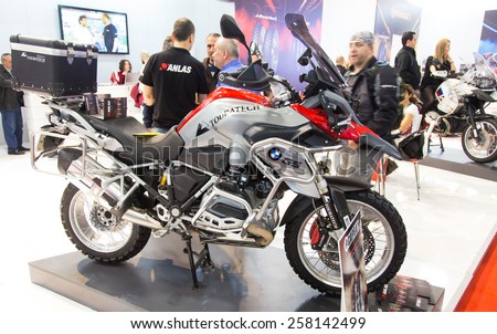 ISTANBUL, TURKEY - FEBRUARY 28, 2015: BMW R1200GS in Eurasia Moto Bike Expo in Istanbul Expo Center