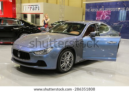 ISTANBUL, TURKEY - MAY 30, 2015: Maserati Ghibli Ermenegildo Zegna ... ISTANBUL, TURKEY - MAY 30, 2015: Maserati Ghibli Ermenegildo Zegna ...