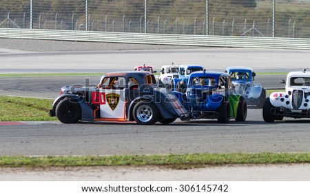 ISTANBUL, TURKEY - NOVEMBER 02, 2014: Legends Cars in Istanbul Park Circuit during Turkish Touring Car Championship