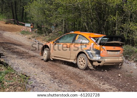 ISTANBUL, TURKEY - APRIL 18: Henning Solberg drives a Stobart M-Sport Team Ford Focus RS WRC 08 car during Rally of Turkey 2010 WRC championship, Mudarli Stage on April 18, 2010 in Istanbul, Turkey