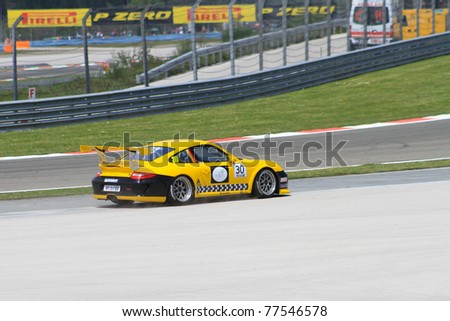 ISTANBUL - MAY 08:  MRS Team PZ Aschaffenburg driver Thomas Langer off track during Porsche Mobil 1 Supercup Race 2, Istanbul Park on May 08, 2011 Istanbul, Turkey