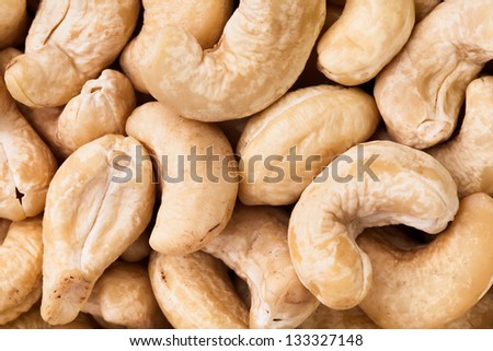 cashew nuts full frame closeup