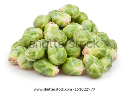 brussels sprouts heap on white background