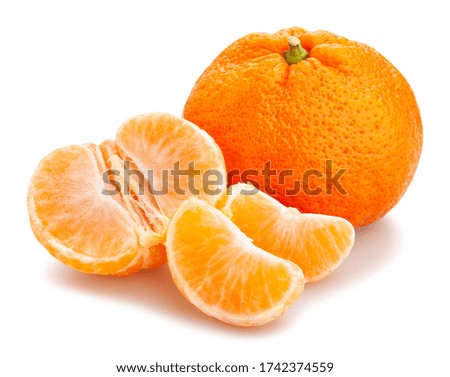 Similar – Image, Stock Photo Peeled and opened tangerine or Clementine