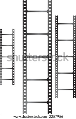 a collection of three films stood up in a vertical plane