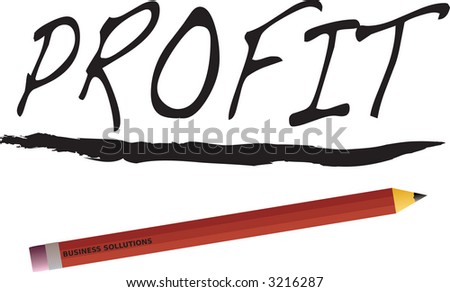 An illustration of a pencil and a business headline ideal for adding to reports of presentations