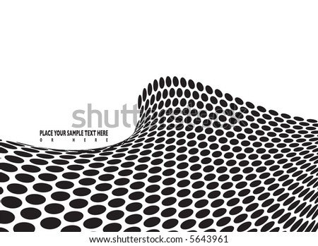 abstract halftone wave in black and white with room to add your own text