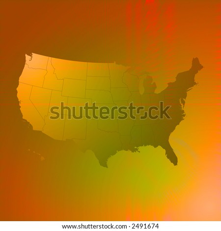 An abstract brown map of america with a textured background