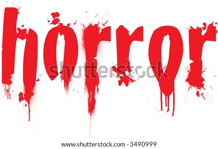 Horror Text Illustration With Blood Splats Running Down The Letters ...