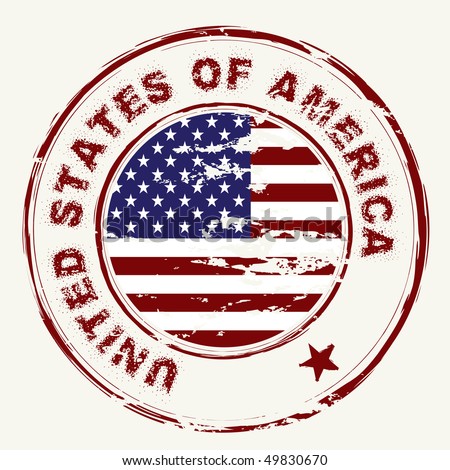 Grunge American Flag With Rubber Stamp And Worn Effect Stock Vector ...