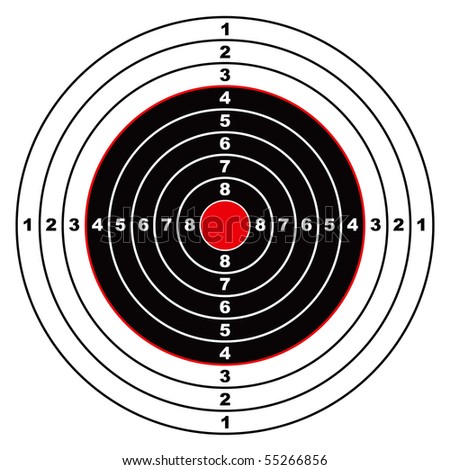 Illustrated Rifle Target With Black Sections And Points Marked On ...