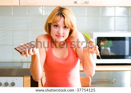 beautiful  woman with food in her hands