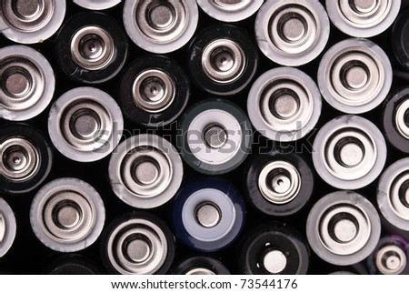 many batteries are shown from above