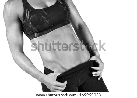 Female Fitness Body Builder with Intense Abs
