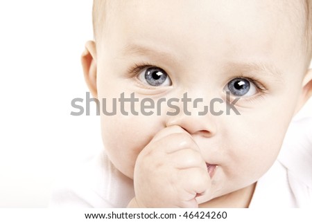 Similar – Image, Stock Photo Portrait of sweet baby resting in mothers arms, looking at camera. New mom holding and cuddling little kid, embracing child with tenderness, love, care. Motherhood concept.