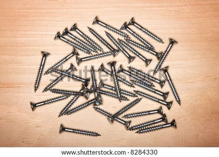 group of metal wood screws