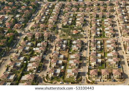 Aerial view of Housing Development , Suburb in Israel