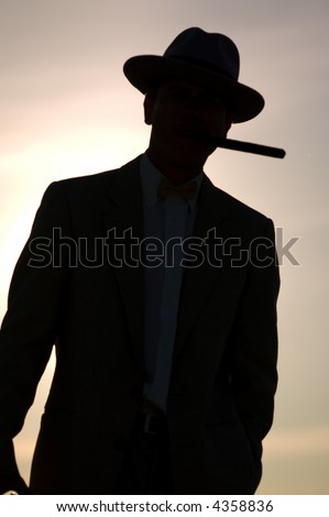 Classical man in a suit silhouette
