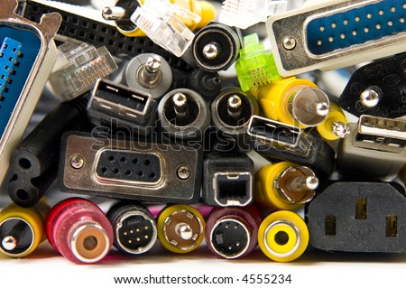 Lots Of Different Electronic Connectors And Plugs Stock Photo 4555234 ...