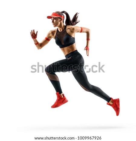 Similar – Image, Stock Photo Fit female athlete doing bound angle pose